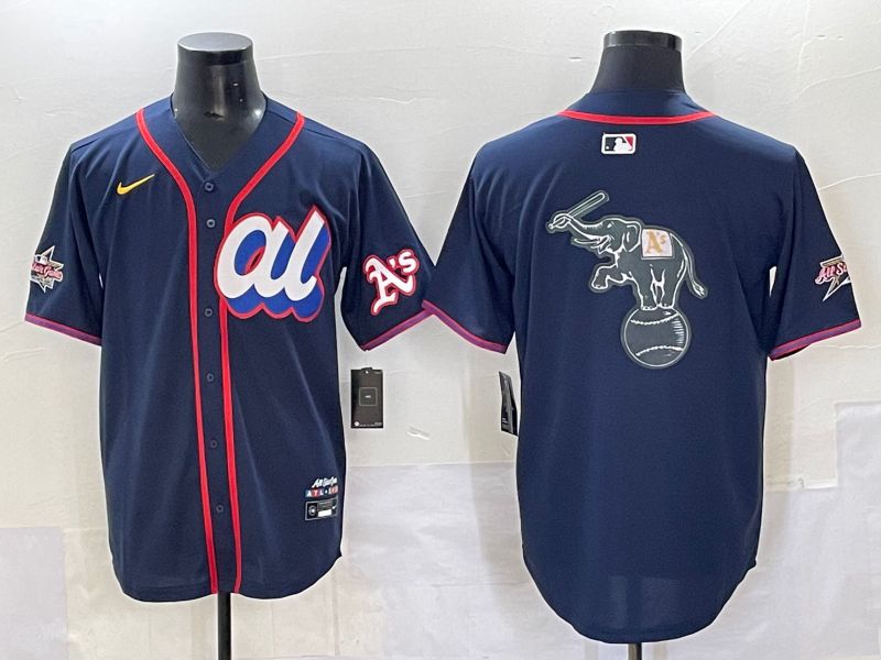 Men 2025 Oakland Athletics Blank Drak Blue All star Nike MLB Jersey style 02->oakland athletics->MLB Jersey